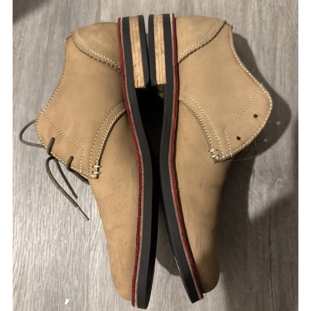 Original Penguin Waylon Tan Suede Oxfords Size US 8.5 Beige Excellent Condition